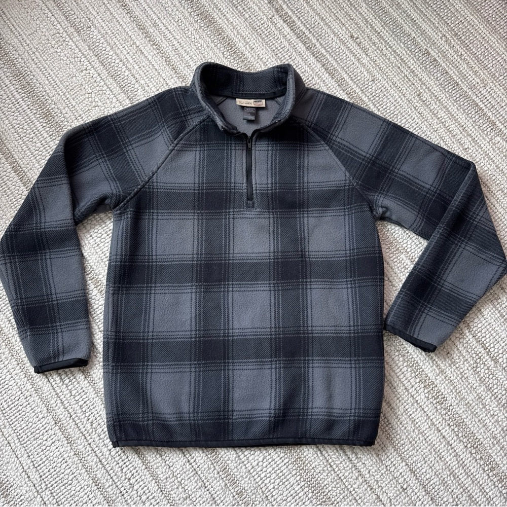 Stormy Kromer Mens Plaid Fleece Quarter Zip Pullover Sweater Size Large Men